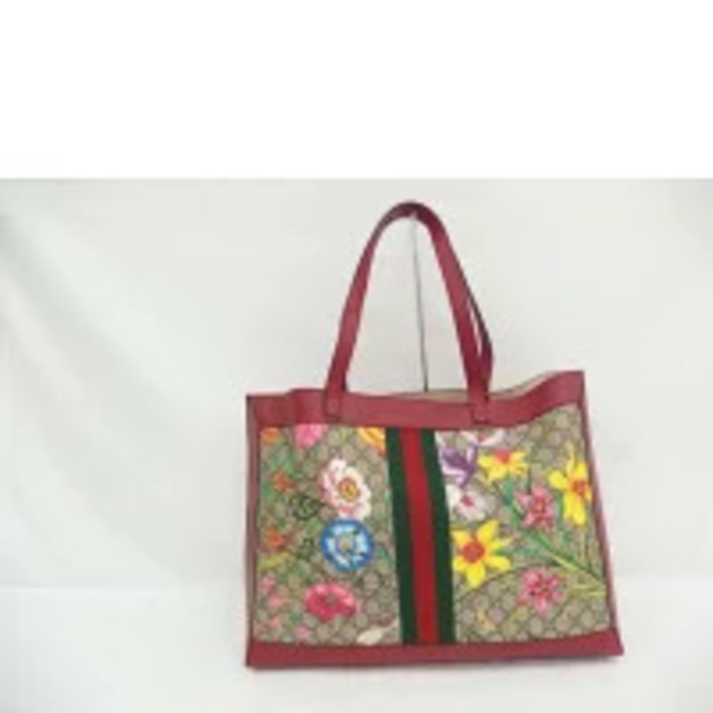 Gucci floral GG classic canvas in Ophidia monogram Flora red Tote Red